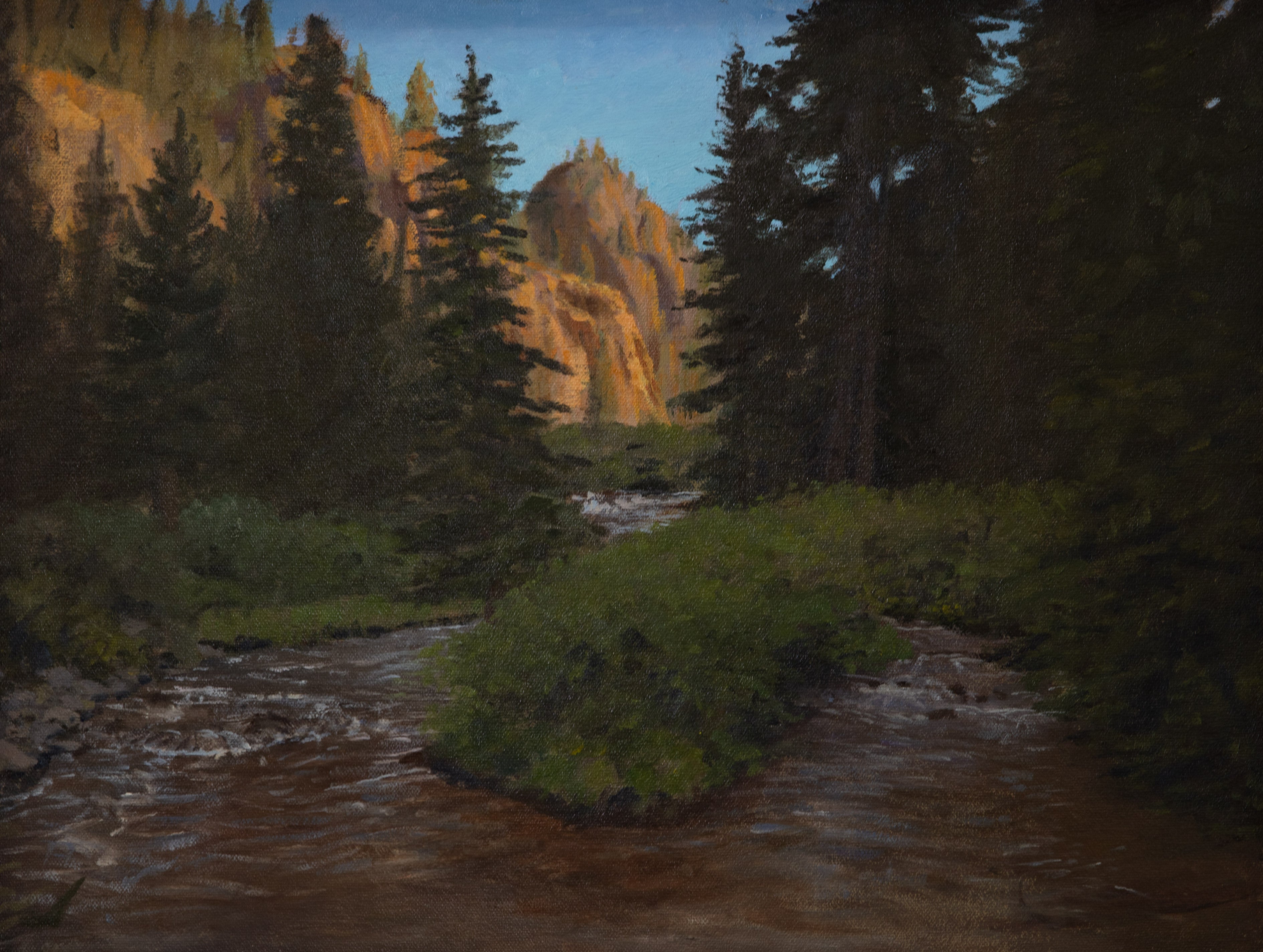 Early Morning Sun Hitting Cliffs at Spring Creek